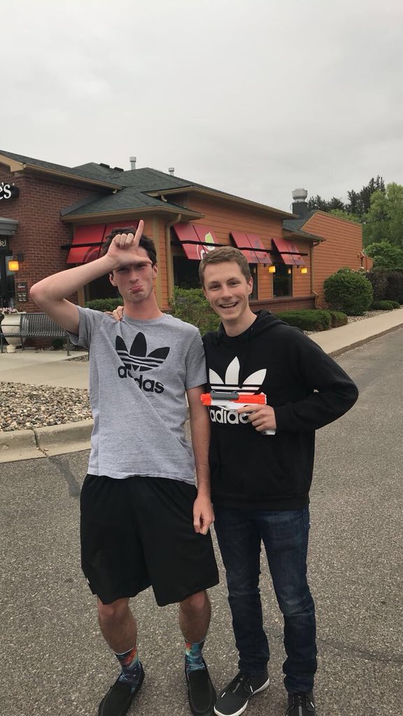 Nerf2k18's tweet photo. Rylie gets eliminated by Zack H while trying to enjoy a nice meal https://t.co/Jwbjm1eVCj