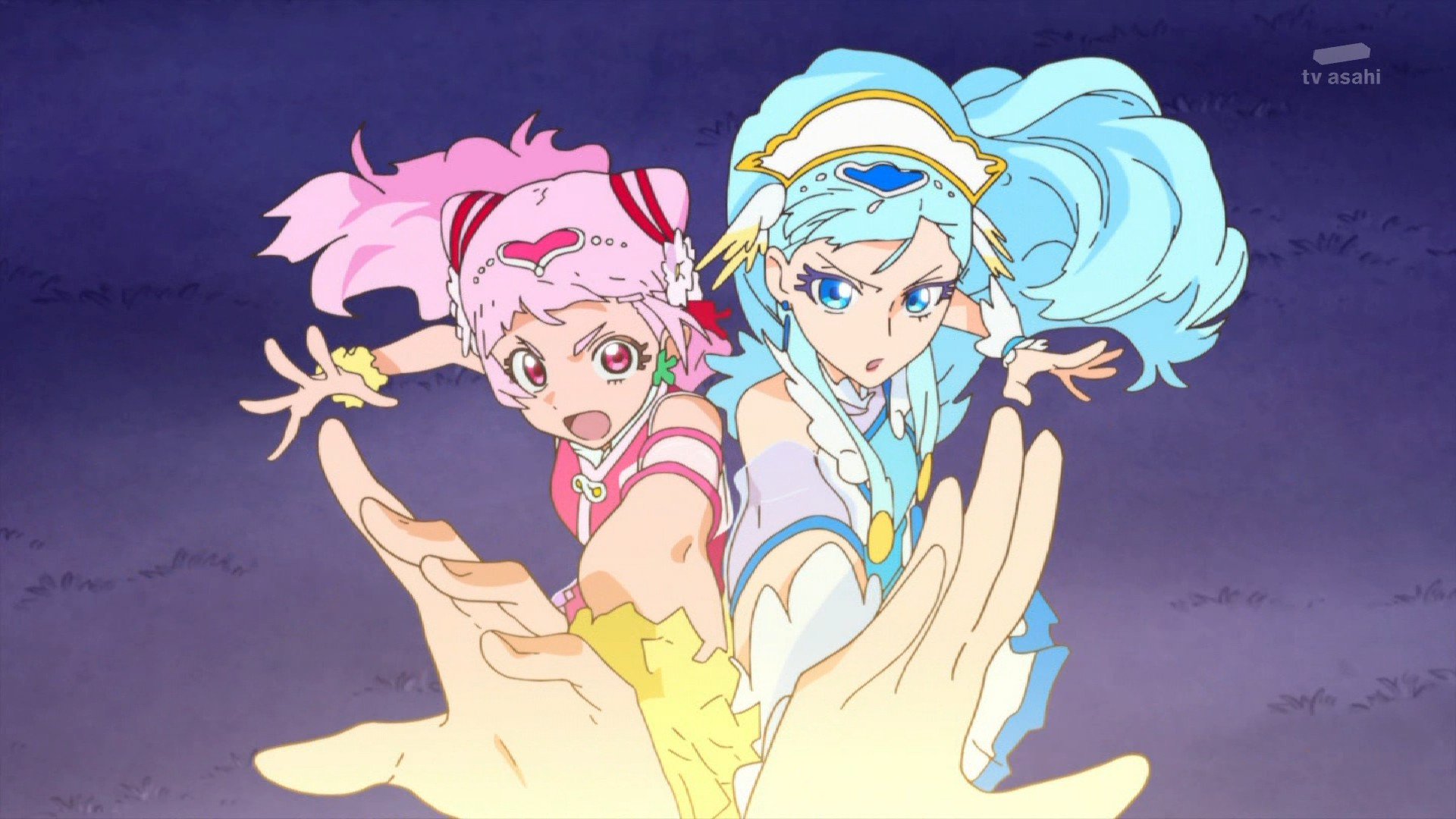 鴉ミドリ 今日の戦闘シーン2 今日のアクションは何から何まで興奮しっぱなしで こんな感覚になったのは第4話ぶり あとプリキュアにカッコいいポーズとらせるのいいよね 人によってこのポーズがぜんぜん違うのが面白いところ Precure T Co