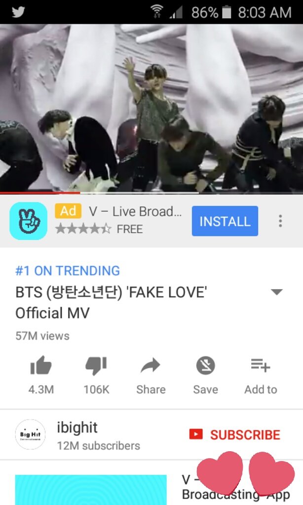 No.1 on trending wow!!!😱😱😱😍😍💜💜