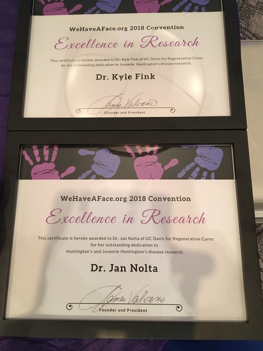 jan_nolta's tweet photo. Thank you to @WeHaveAFace for the excellence in research awards for our work in #huntingtonsdisease and Juvenile HD! https://t.co/ICiwIFvr0N