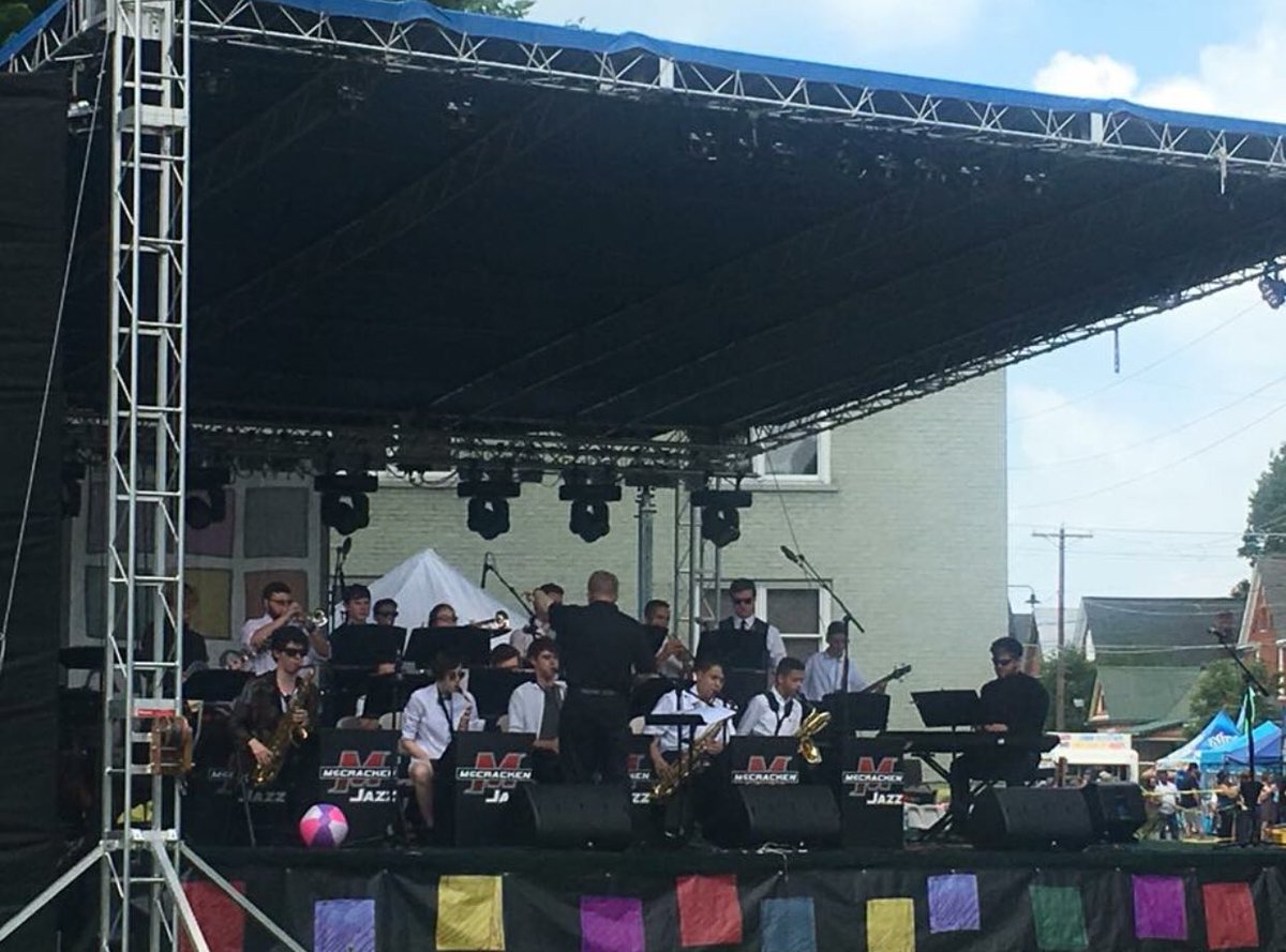 McCrackenBands's tweet photo. MCHS Jazz Band in action today!  Lower Town Arts Festival - Main Stage!!! https://t.co/2W9YStnNYZ