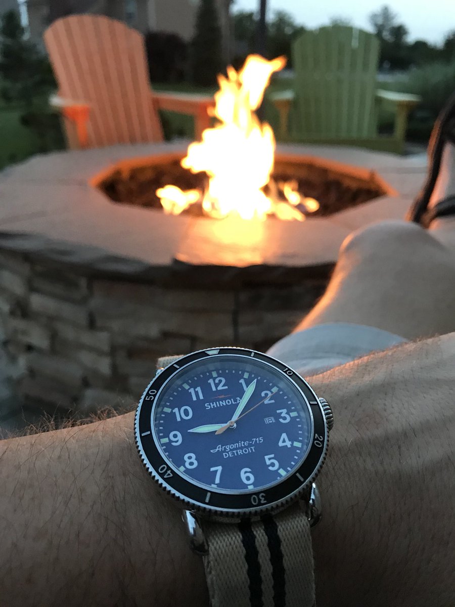 wlhagan3's tweet photo. Enjoying a summerish evening fireside.  #Shinola #MyShinola https://t.co/UktUGu97JM