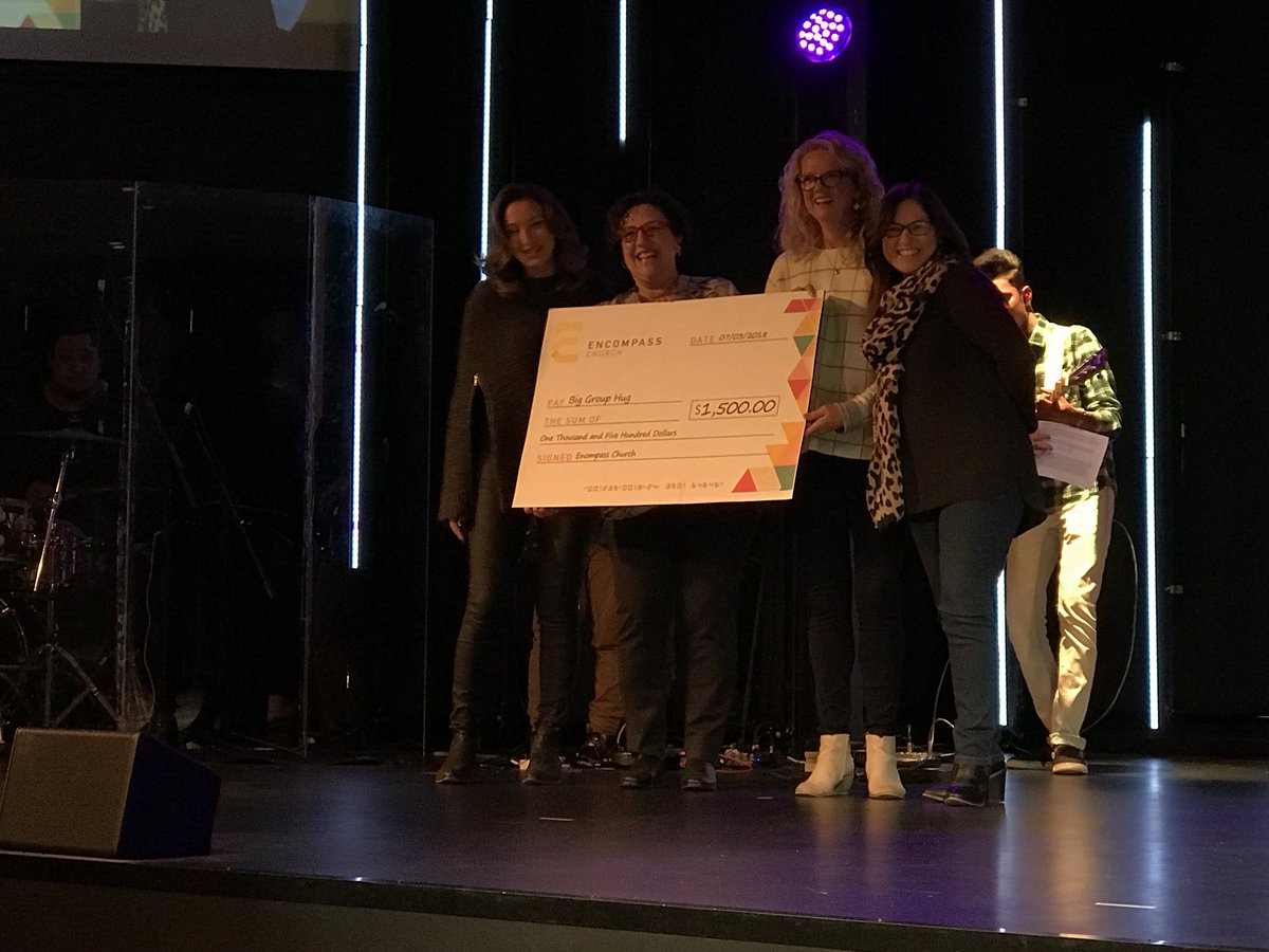 Great to have team <a href="/BigGroupHug/">Big Group Hug</a> visit us today. #Grateful to be able to #donate to such an amazing cause. Keep up the great work team! ❤️