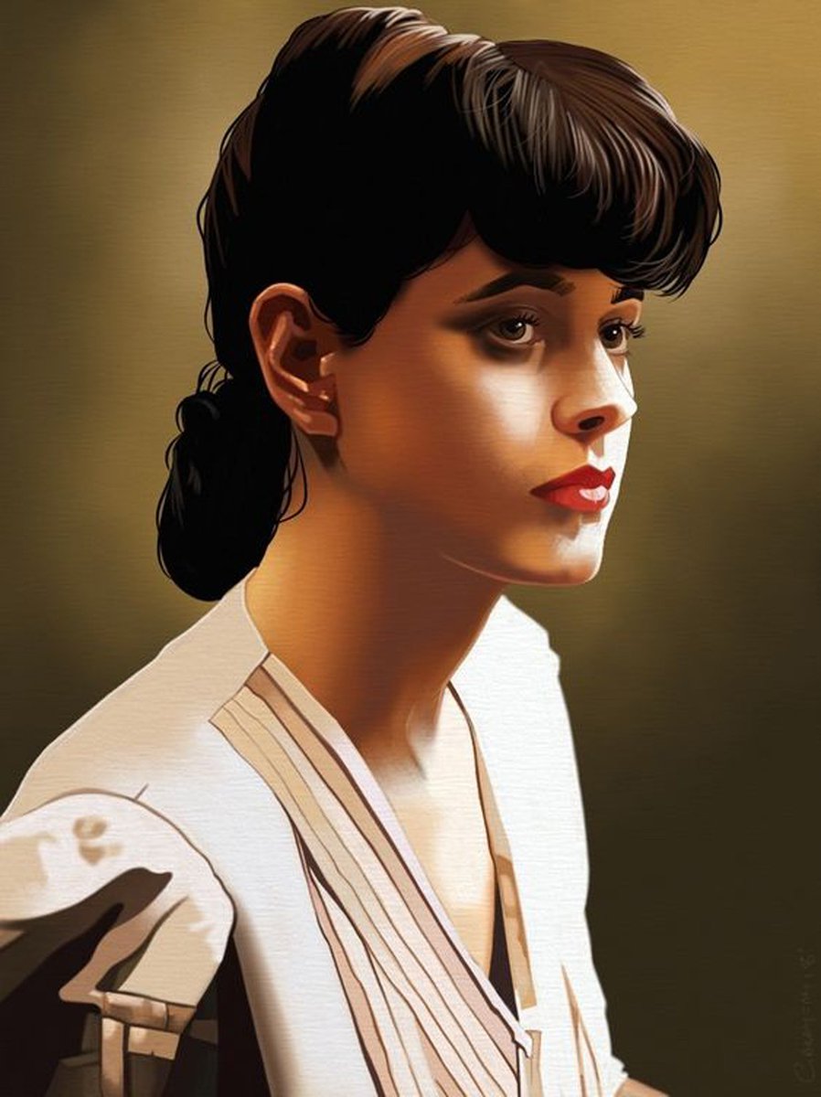 ブレラン 絵画 原画 レイチェル 朝からショーンヤング 写真かと思ったら絵だった😍 #ブレードランナー