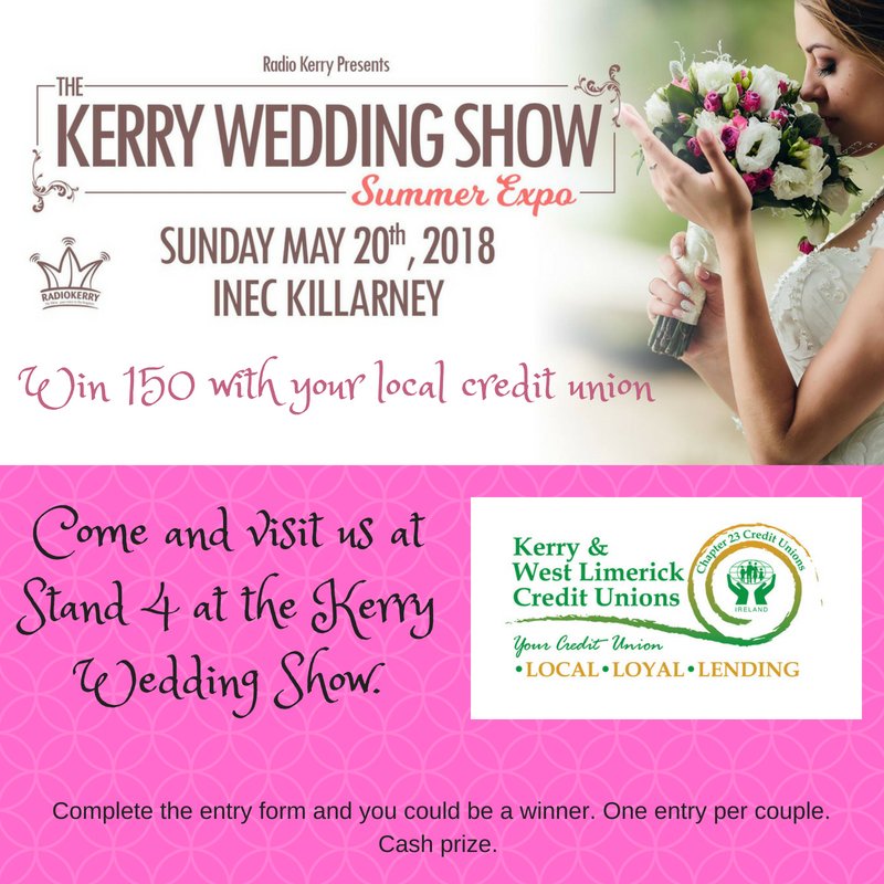 Are you visiting the @radiokerry Wedding Show today? Make sure you drop by the Credit Union stand to be in with a chance to win a cash prize. #WeddingShow @INECKILLARNEY #LoveWeddings