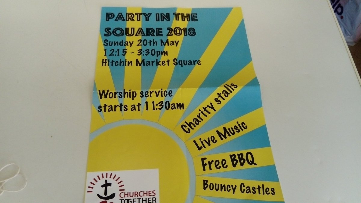 Acts 2 - "disciples together in one place" and then....! So it's Party in the Square #Hitchin for #Pentecost today! <a href="/WRBCHitchin/">Walsworth Road Baptist Church</a> <a href="/CCHitchin/">Christchurch Hitchin</a> <a href="/stmarkshitchin/">St Marks Hitchin</a> <a href="/stmaryshitchin_/">St Mary's Church, Hitchin</a> <a href="/thehubchurch/">The Hub Church - Hitchin</a> <a href="/HCClatest/">HCC Hitchin</a>