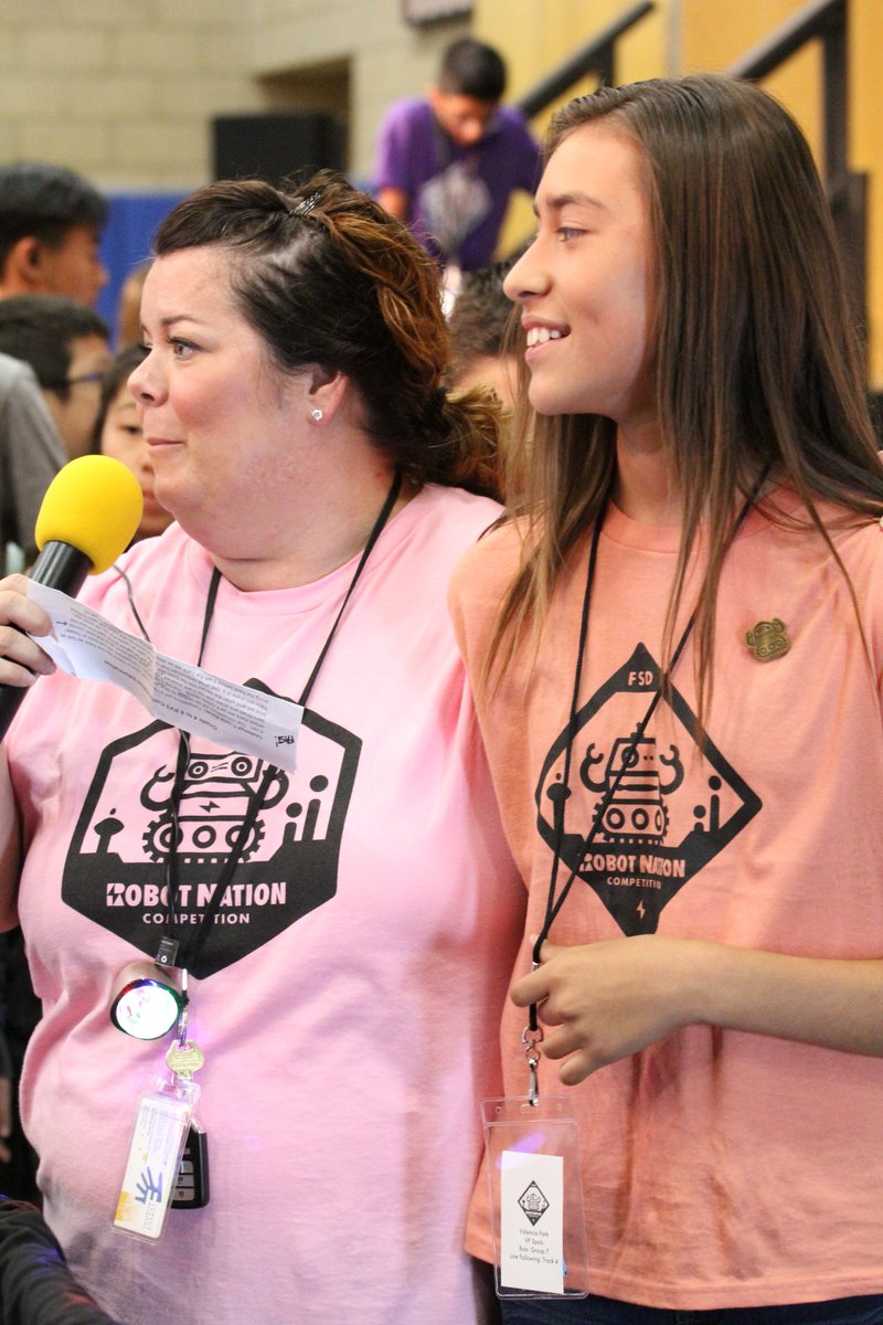 DrRebeccaAcosta's tweet photo. @annkozma723 You are an inspiration! Thank you for your positive energy and sharing a love of #edtech with all of our @FullertonSD students. #greatestemcee #FSDrobotnation https://t.co/cjy2erVBD4
