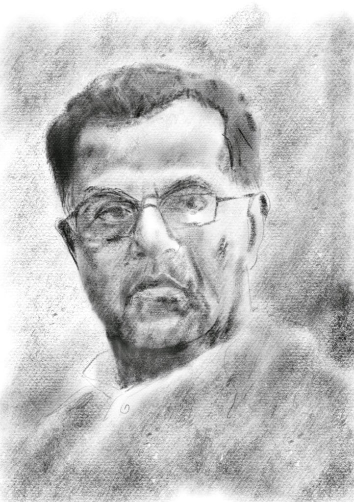 AnilJagalur's tweet photo. With best wishes to Girish Karnad - playright, actor . . . - on his 80th Birthday, yesterday. 
Digital, With Procreate, on iPad pro. @KarnadHandle https://t.co/IRHDtTuc4k