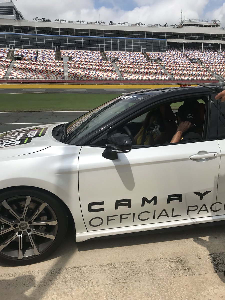 MelissaChanel2's tweet photo. Started my day chillin with @Toyota at the @NASCAR raceway in Charlotte! Fun times riding at 125 miles per hour on the track! #camryneed4speed #camry https://t.co/QvTy72NKc8
