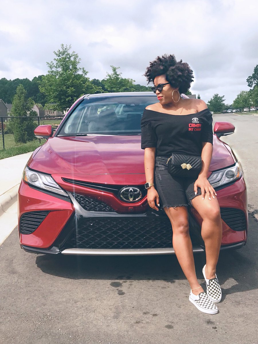 MelissaChanel2's tweet photo. Started my day chillin with @Toyota at the @NASCAR raceway in Charlotte! Fun times riding at 125 miles per hour on the track! #camryneed4speed #camry https://t.co/QvTy72NKc8