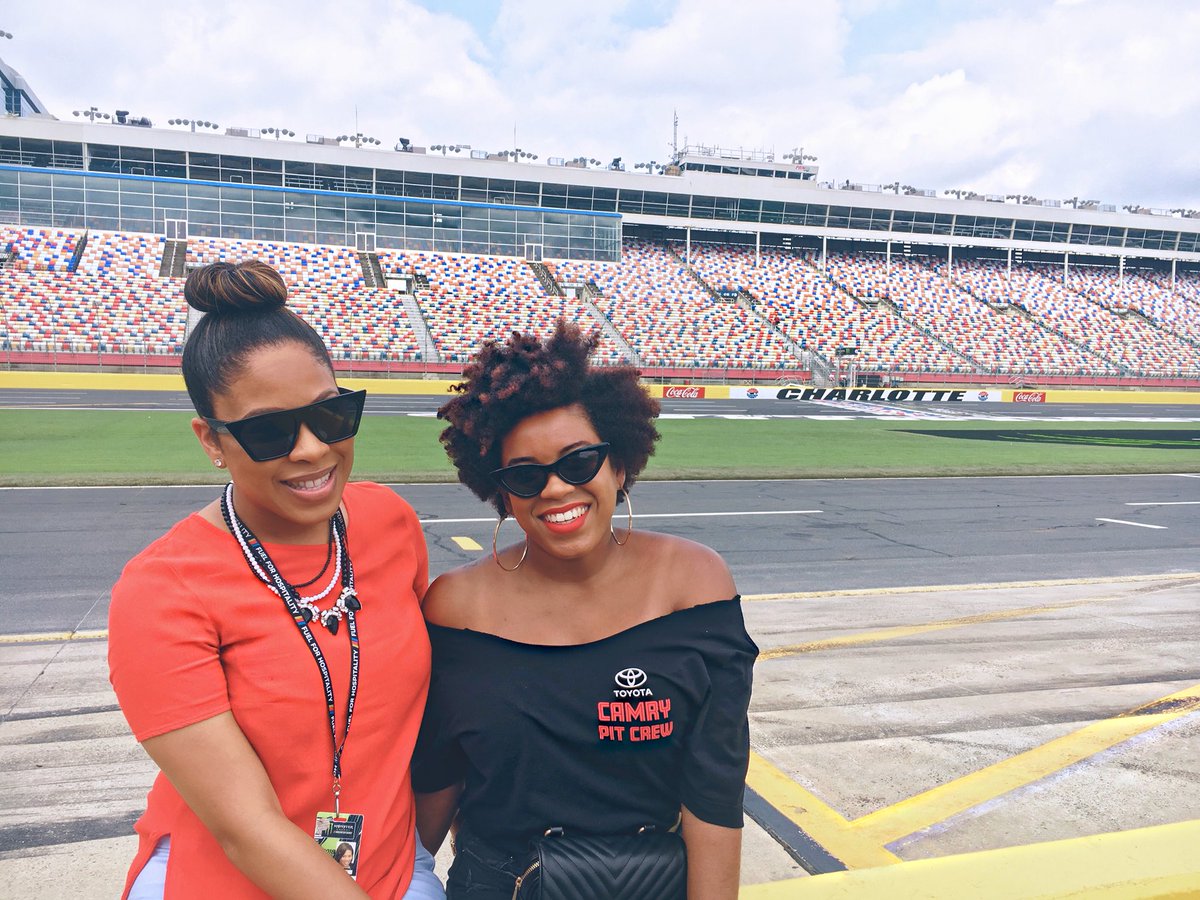 MelissaChanel2's tweet photo. Started my day chillin with @Toyota at the @NASCAR raceway in Charlotte! Fun times riding at 125 miles per hour on the track! #camryneed4speed #camry https://t.co/QvTy72NKc8