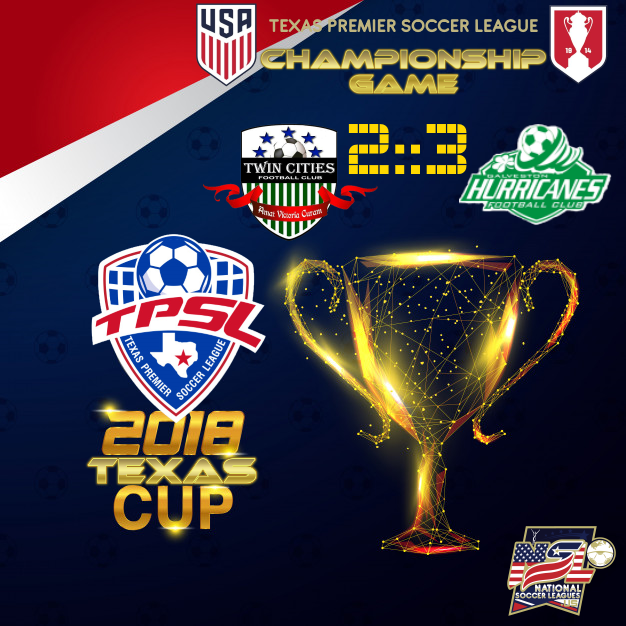MSLSoccerAcadem's tweet photo. National Soccer Leagues .US
NSL News
TEXAS PREMIER SOCCER LEAGUE
TEXAS Cup 2018
Championship Game
Twin Cities FC 2 Galveston Hurricanes FC 3
@NSLSoccer 
#NSLSoccer
@TXPremierSoccerLeague
#TPSL https://t.co/MUL53EXr1W