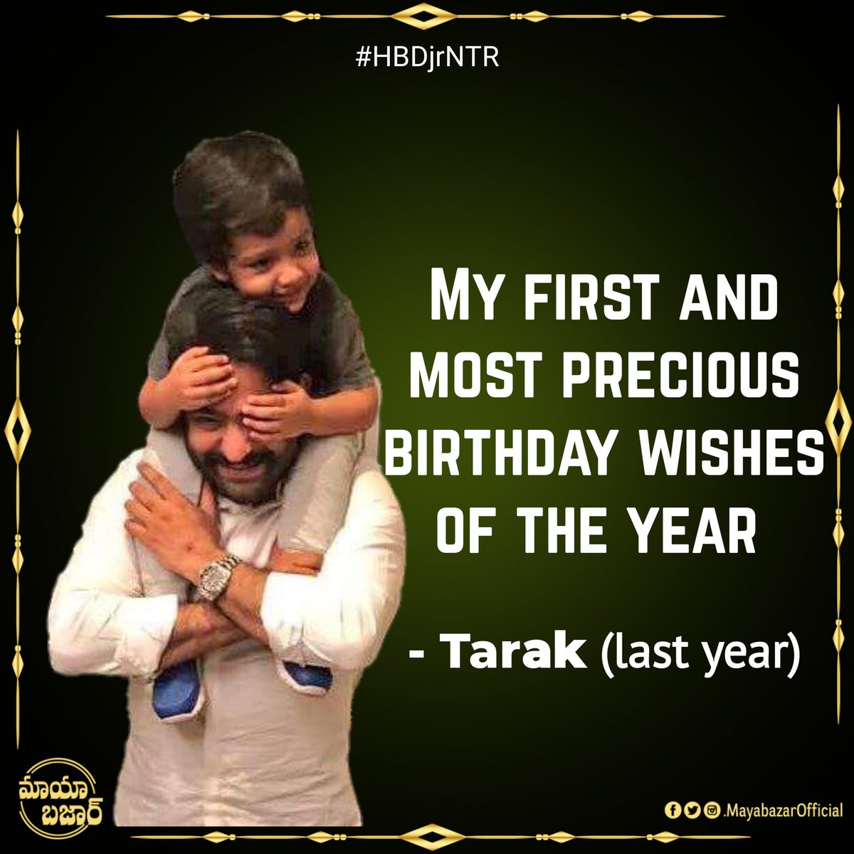 Mayabazaroffcl's tweet photo. Happy birthday Nandamuri Taraka Ramarao @tarak9999 from @Mayabazaroffcl https://t.co/1810Jmu2N4