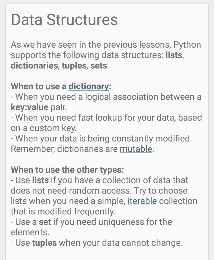 HossZamani's tweet image. #python data structure #cheat_sheet from @SoloLearn