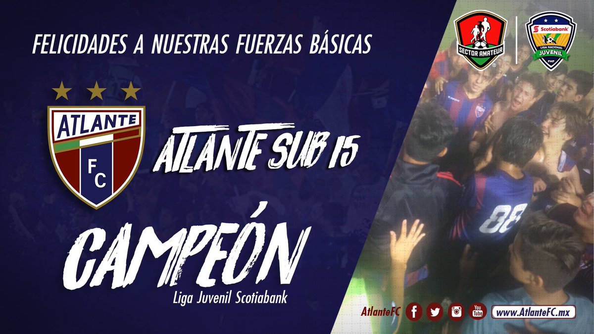 Si señores la sub 15 también campeones el día de hoy.....Vamos <a href="/Atlante/">Atlante FC 🐎⚽️</a> 👏🏽👏🏽👏🏽