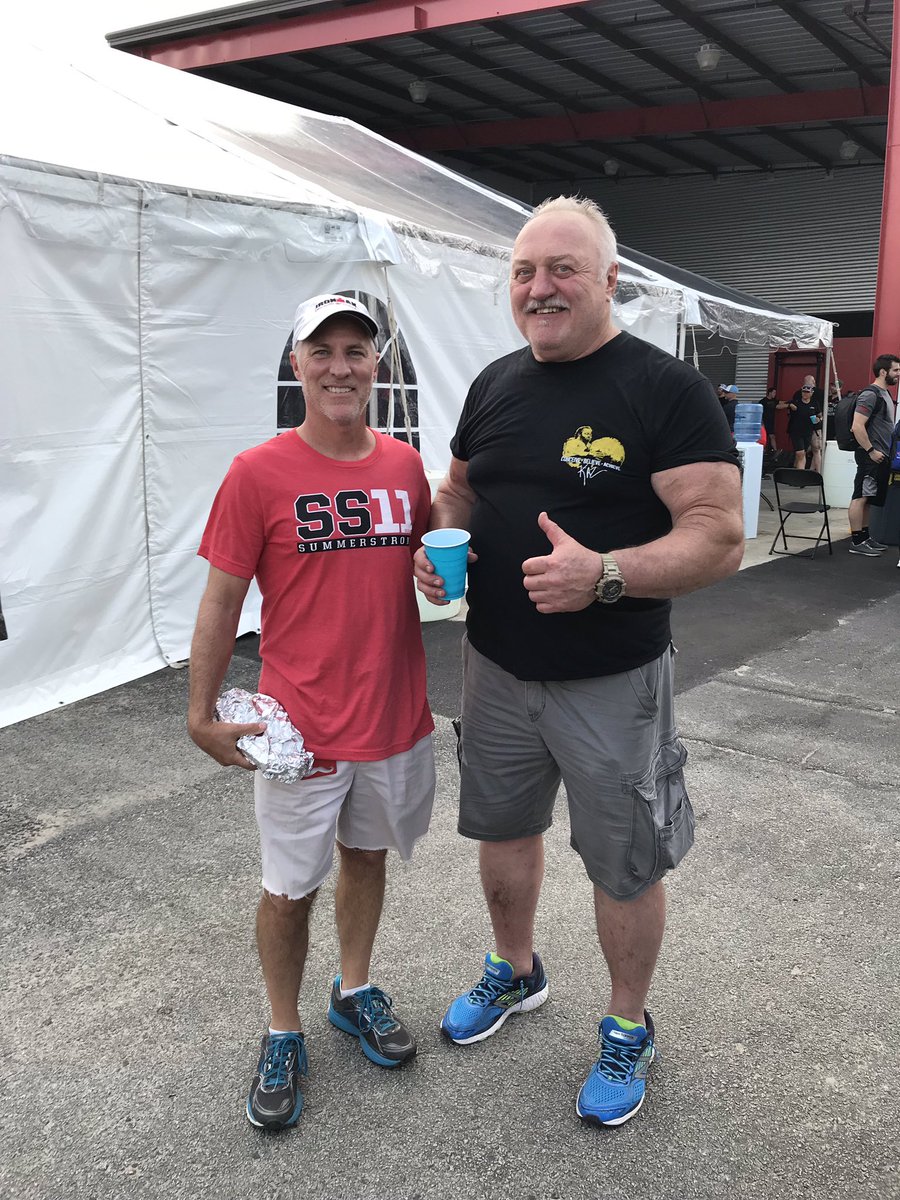 A couple of photos from SummerStrong at Sorinex. Me with Buzz Purcell, SC's very own Korean War fighter pilot, and me with Bill Kazmaier, World's Strongest Man. Pretty good day.