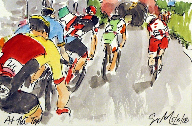 @WilierSelleIta <a href="/AlexTurrin/">Alex Turrin</a> rides over Valico di Pietra Rosso in the early break, stage 11, more #Giro101 #cycling #art @ theartofcycling.blogspot.com #giroditalia #ciclismo #cyclisme #wielrennen