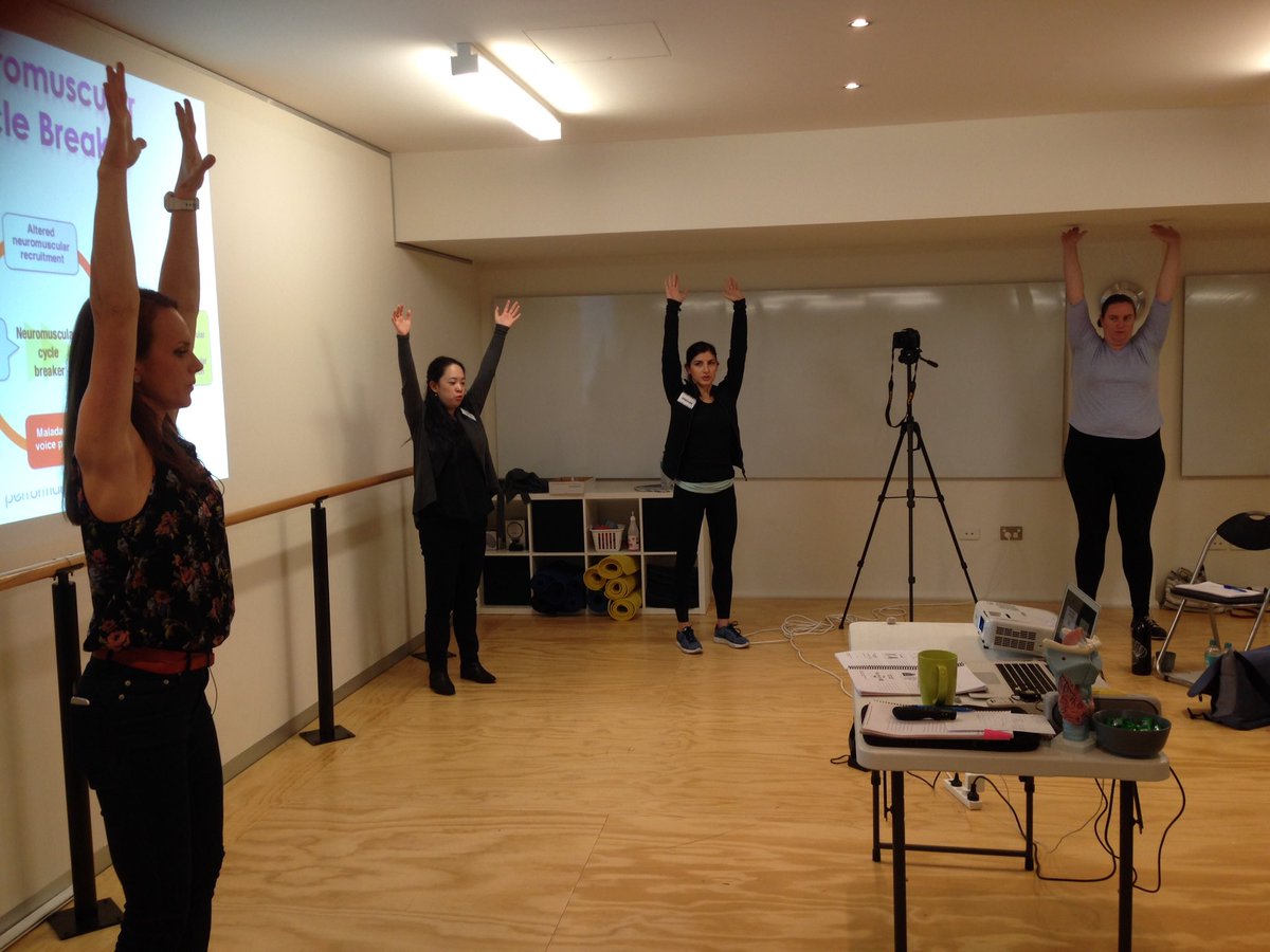 vocalphysio's tweet photo. Hitting the highest of highs integrating fascia and movement with the voice #vocalphysio #moveitorloseit #choosephysio @annie_strauch @perform_med https://t.co/mC8ycBVPQ5