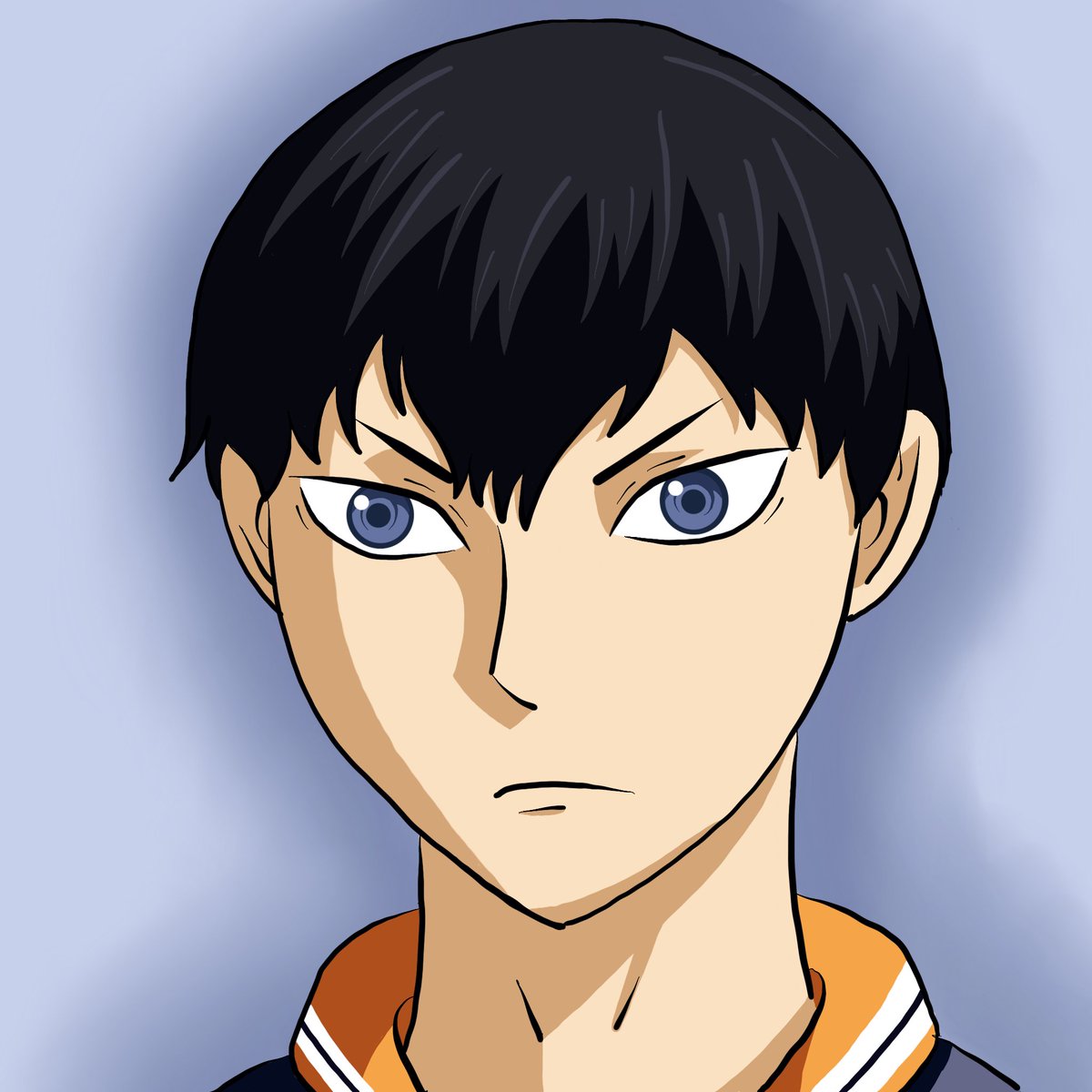 SwiftkeyShow's tweet photo. I've been slowly learning how to draw on my iPad, but it's been a struggle. I'm so out of practice that I hate most things I draw. But I'm quite pleased with how this grumpy Kageyama came out 💜 Also shoutout to @syssamora to getting me hopelessly obsessed with Haikyu! 😅 https://t.co/wCJG9xcOGG