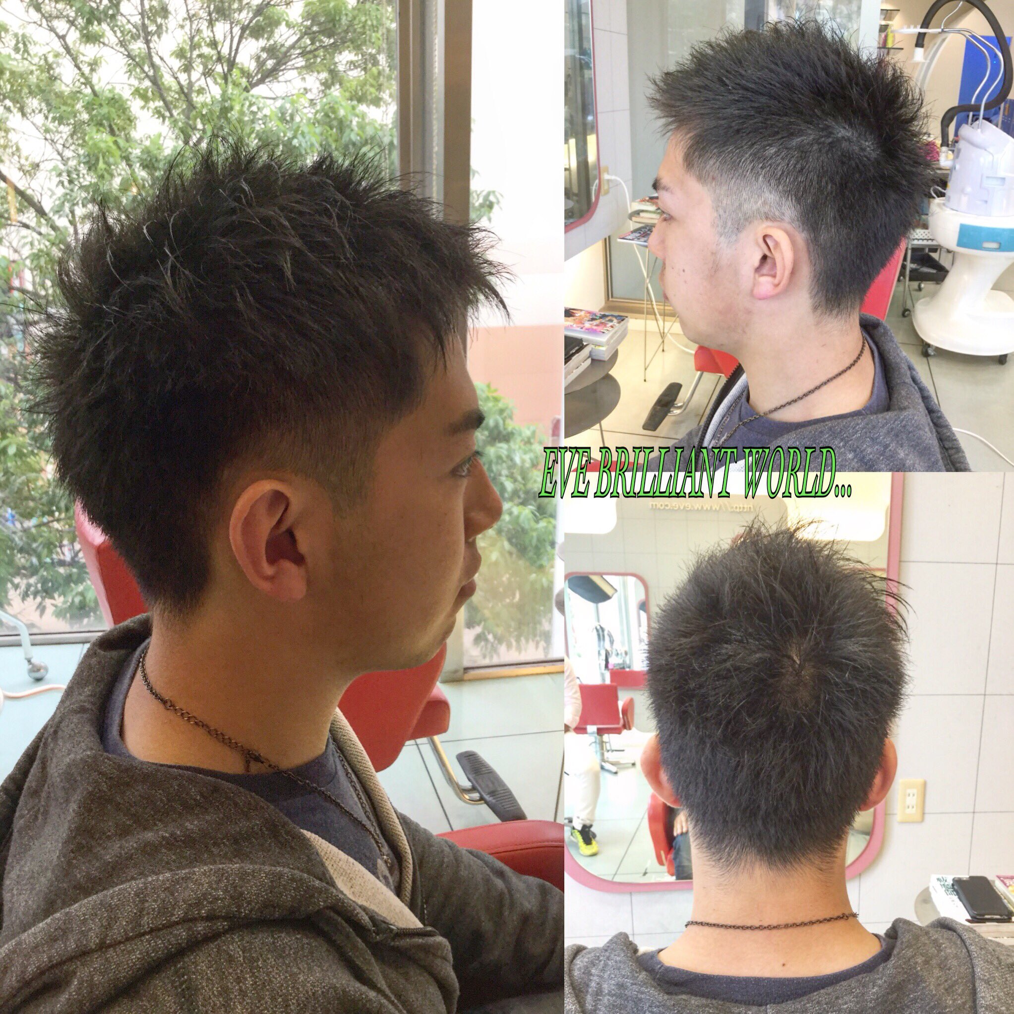 Eve Hair Works メンズカット 個性を光らせる男らしいアシメショート ベリーショート アシメショート ツーブロック アシンメトリー アップバング 刈り上げ 男らしい 京都 Kyoto 舞鶴 舞鶴美容室 美容院 イブブリリアント