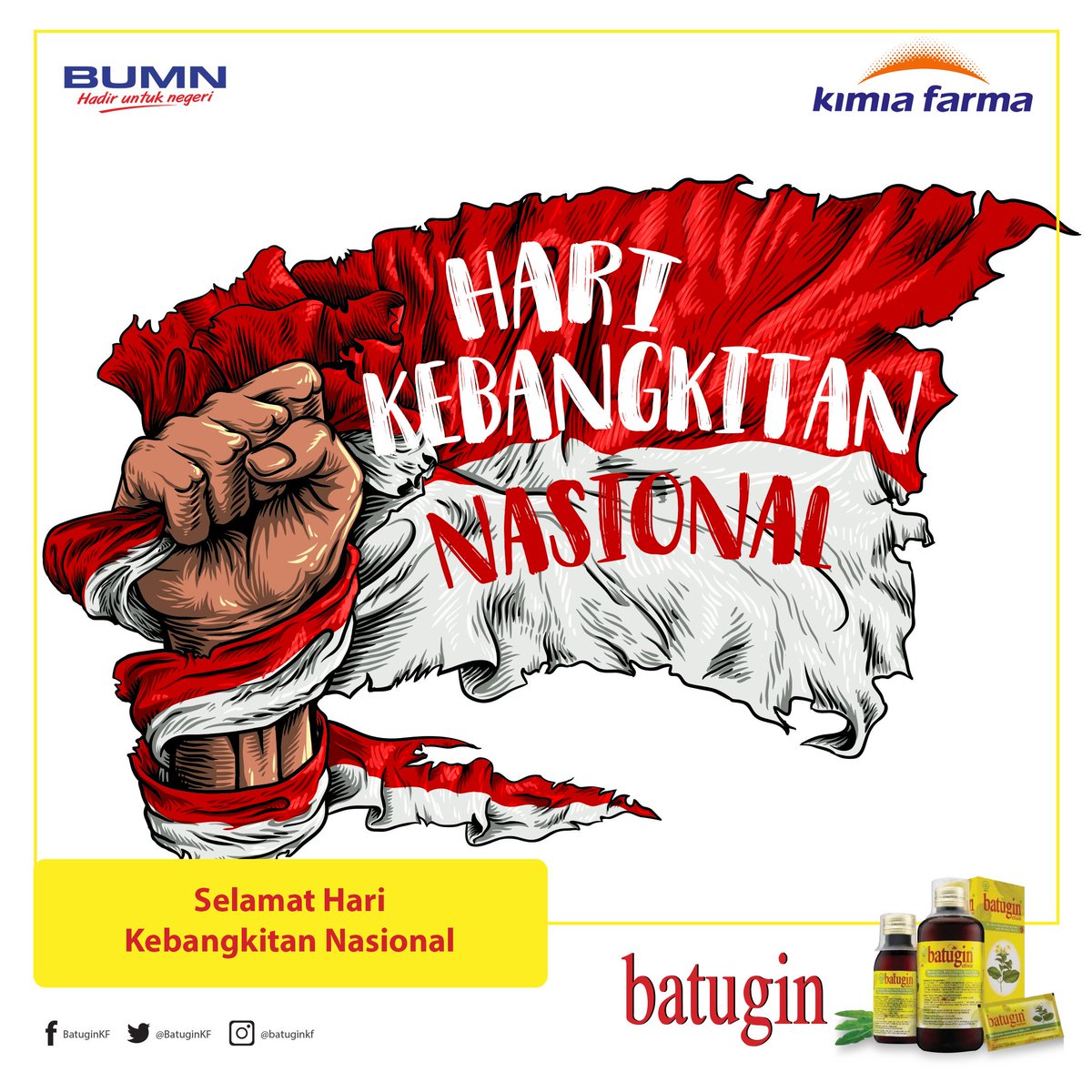 BatuginKF's tweet photo. Jangan menyerah, walaupun sedang dalam keadaan di bawah. Batugin mengucapkan Selamat Hari Kebangkitan Nasional! #Batugin #ginjalsehat #harikebangkitannasional https://t.co/0K2WA4dDhe