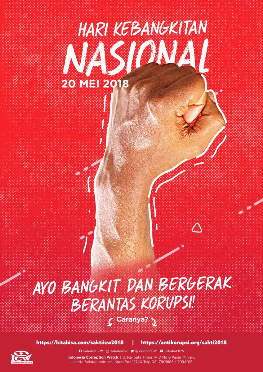 Selamat hari Kebangkitan Nasional, Sahabat ICW! Ayo Bangkit dan Bergerak Berantas Korupsi!