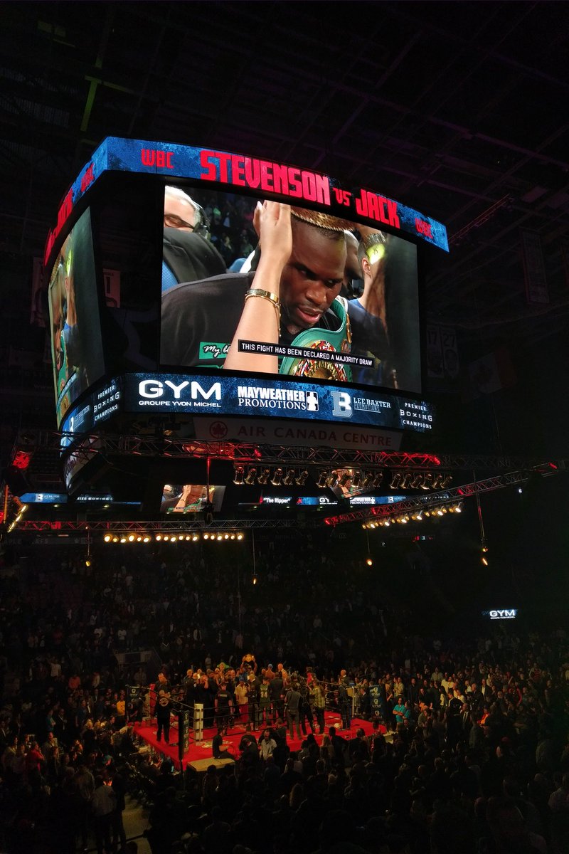 dreadtalkboxing's tweet photo. #DTB
#StevensonJack #JackStevenson
@yvonmichelGYM @MayweatherPromo @premierboxing @SHOsports @ShowtimeBoxing @LeeBaxterBoxing

Fantastic Fight at the @AirCanadaCentre Tonight!

@BadouJack vs. @AdonisSuperman

Result = Majority Draw (114-114D,115-113BJ,114-114D) https://t.co/tCNIuEf1Tn