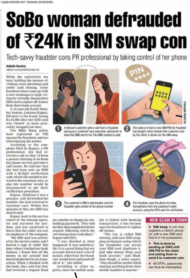 kapasilubaina's tweet photo. This SIM SWAP con was done through Airtel cellular Servies and 24k had been transfred online from ICICI Bank Account on the Request of change of Internet login password I wounder about the security in ICICI Bank. Money not even safe in the bank account now. https://t.co/WvvYMRgdqJ