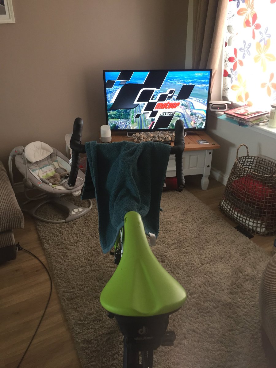 BillsBigCycle's tweet photo. Keeping the training going whilst watching @MotoGP #bigbillsbigcycle #737miles7days #beatsoncancer #craigalbertcentre #Alzheimerscotland https://t.co/667t19KDzu