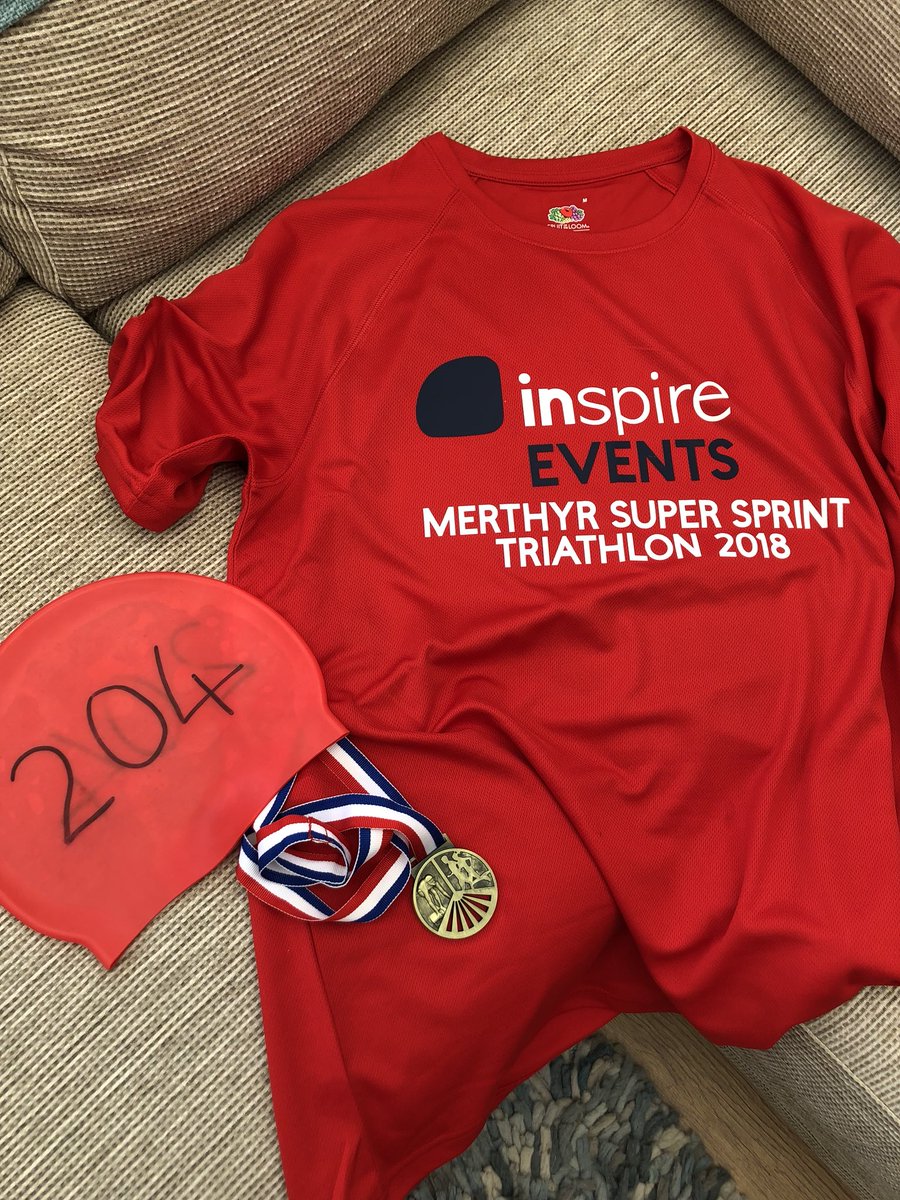 At the ripe old age I have today completed my 1st ever #Triathlon. Ok, it was super sprint distance but it’s a start. Very happy, thank you <a href="/InspireFitCoach/">Inspire Fitness</a> <a href="/ActiveMerthyr/">Active Merthyr</a> 
Massive thanks to @exmrtrob for transforming my swimming
<a href="/Raworthontherun/">Sophie Raworth running…</a> <a href="/UKRunChat/">UKRunChat</a>