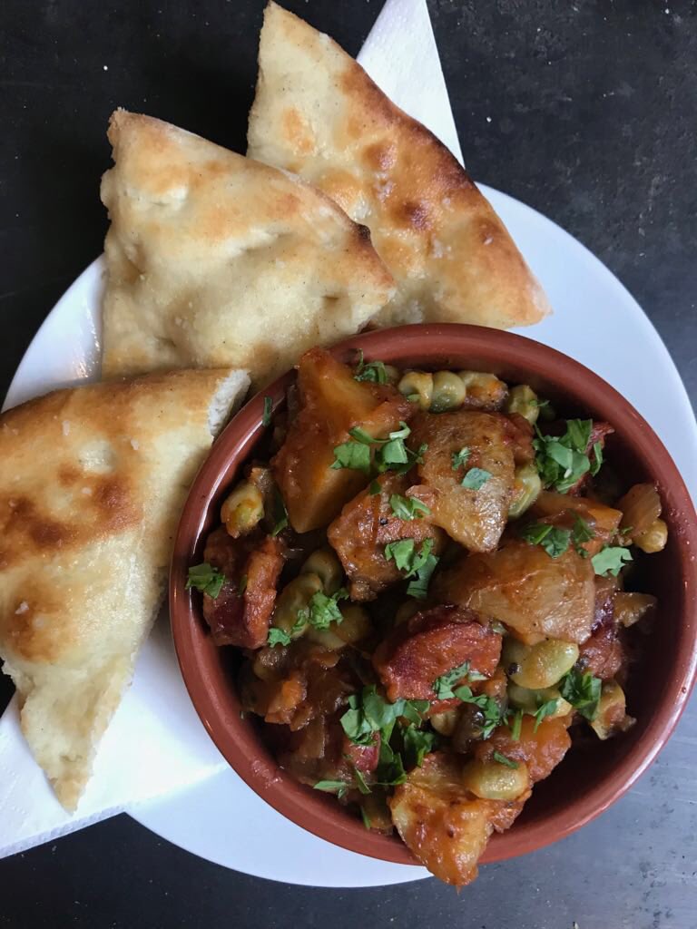 One of this weeks specials...

-Chorizo, Broad Bean &amp; Potato Tapas with Garlic Flatbread