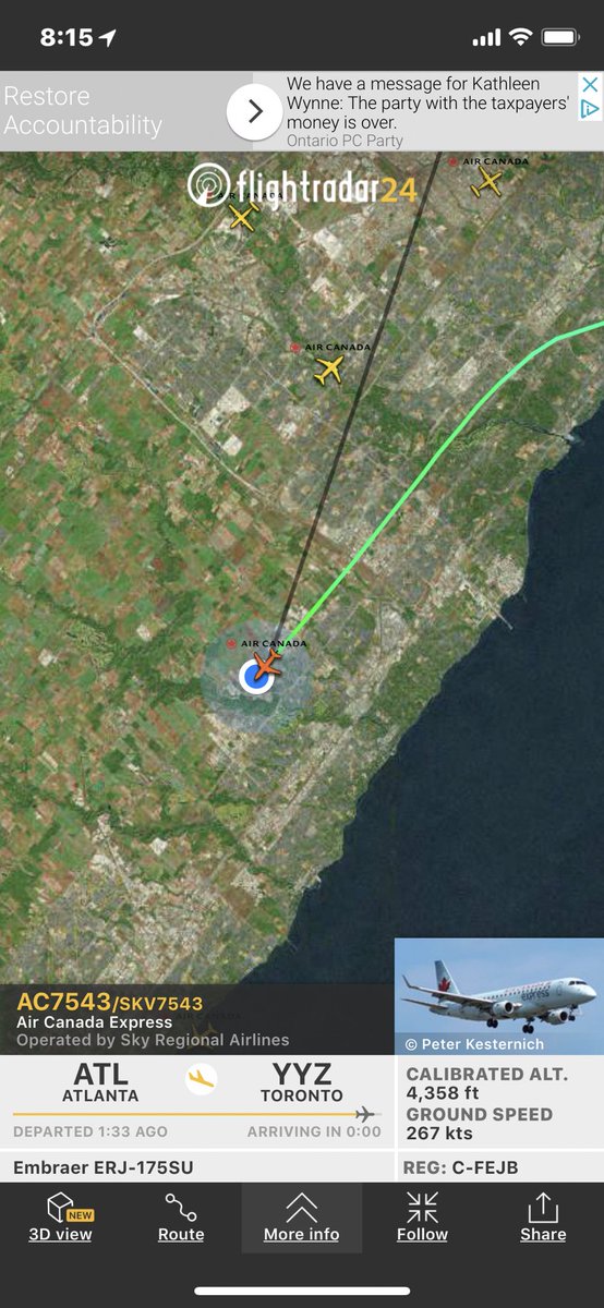 K_L_Ma's tweet photo. Abused by @navcanada @TorontoPearson @HillaryMarshal since Feb 2012 when they dumped low, concentrated flight path on densely populated areas @OakvilleMayor #nextgenfail https://t.co/cVivj41Mta