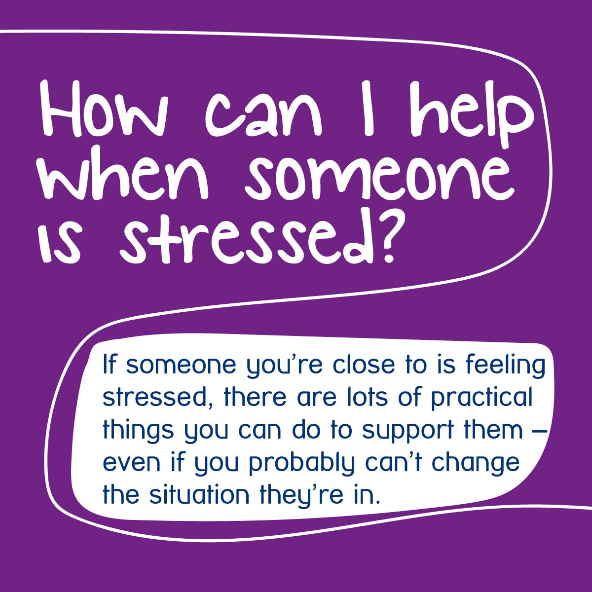 MindCharity's tweet photo. This week we've been sharing lots of info on stress for #MentalHealthAwarenessWeek. As the week comes to a close, here are some tips on supporting a friend or family member that might be feeling stressed. Share away! https://t.co/TgldYMgZeb
