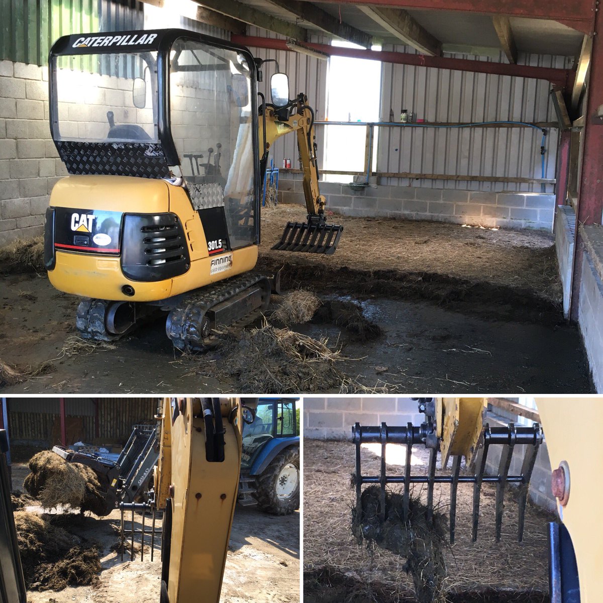 Gruffydd_Rees's tweet photo. The #caterpillar #301.5 working hand in hand #NewHolland #TS115 cleaning the sheds! Great combination 💪🏻 #farming #farm #farmlife #digger #tractor #farminguk #agri #agriculture https://t.co/cpfPsDbIm4