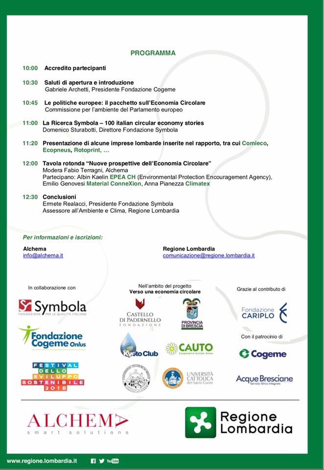 EcoCircular's tweet photo. Il 29 maggio un importante appuntamento sull’ #economiacircolare 💚ne parliamo con @RegLombardia @SymbolaFondazio #FondazioneCogeme @ASviSItalia https://t.co/uTNTFc64D6