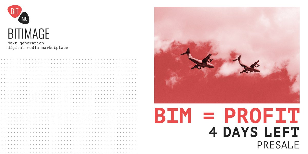 BitImage_io's tweet photo. You have 4 more days to invest in BitImage: https://t.co/Vow2BCMdKV
#4days #BIM #ICO #tokensale #buytoken https://t.co/dHaxmiwDO8