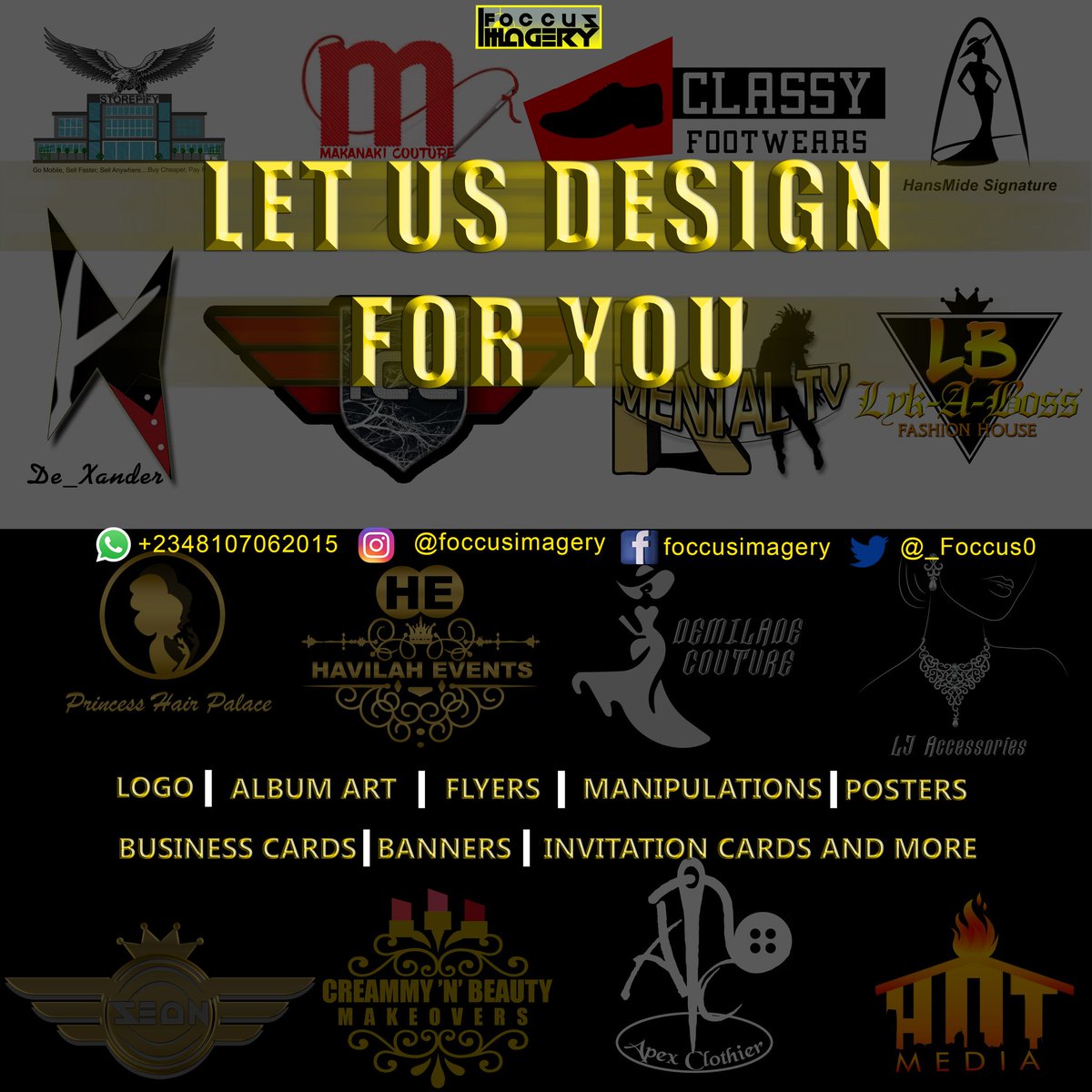 iamfoccus's tweet photo. @akinalabi If you Need-
Logo for entrepreneurs✌
Fylers
Banners
Business Card
Manipulation
Album Arts for artiste
Or
Any Graphic Content
Contact- FOCCUSIMAGERY
#designwithdifference
W/app 08107062015
IG @foccusimagery https://t.co/FCvJ9fumv8