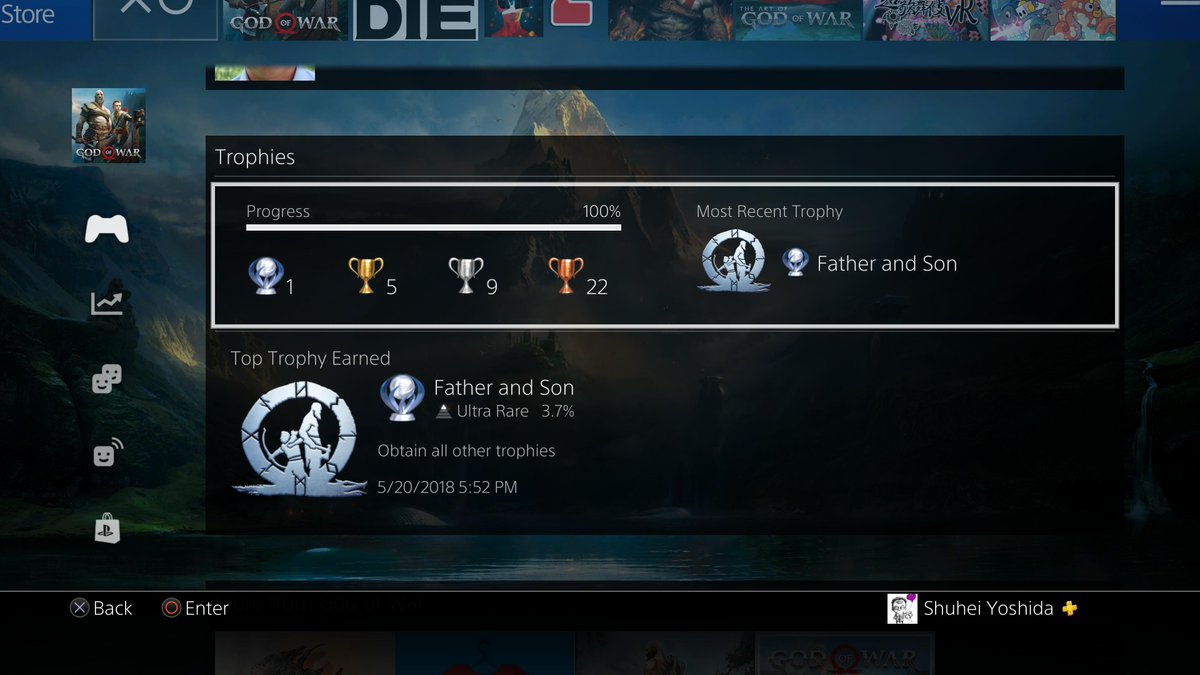 yosp's tweet photo. Platinum! :D  #GodofWar #PS4share https://t.co/VWvMhFaHog