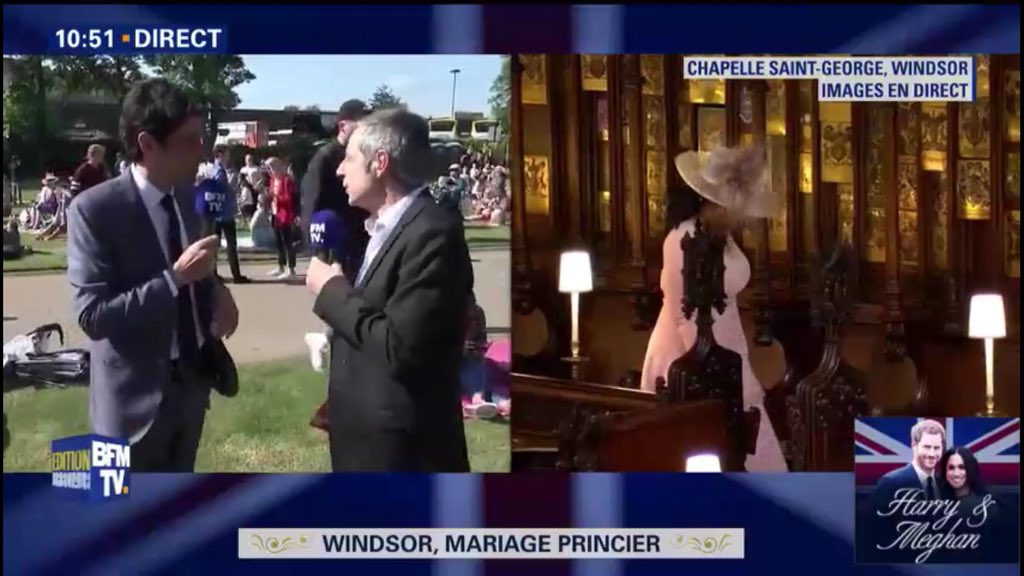 BFMTV_Inside's tweet photo. Grand succès pour la spéciale #MariagePrincier de @BFMTV : 520 000 téléspectateurs en moyenne entre 9h et 15h (5% de PDA), 3ème chaîne de France et leader TNT ! 👏🏻 Bravo à toutes les équipes #bfmtv mobilisées ! #HarryandMeghan https://t.co/jqXd0v5WLs
