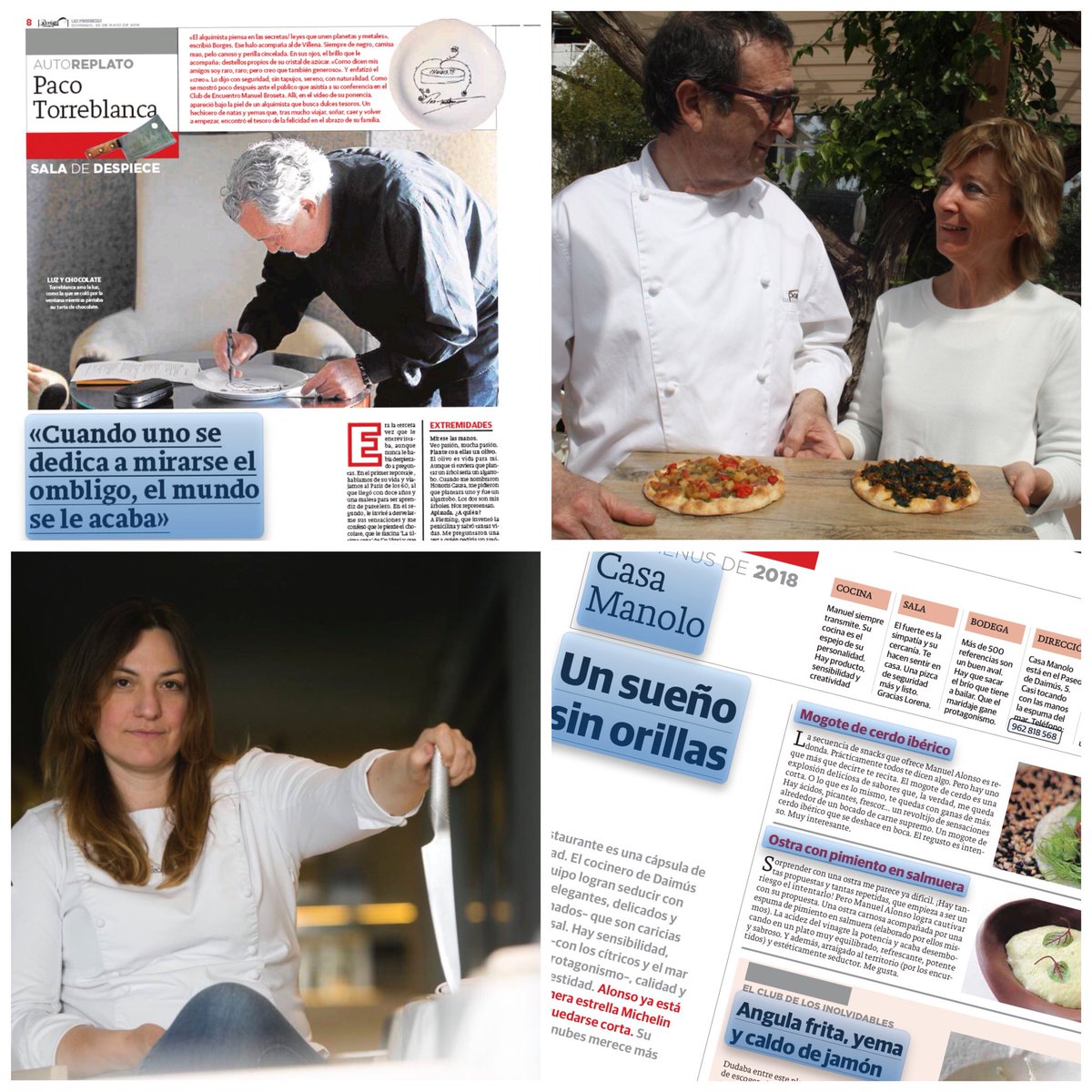JesusTrelis's tweet photo. Otro fin de semana completo con el pesado 😜 de #MrCooking.
Destripamos a @PacoTorreblanca y el nuevo menú de @manuelalonsof en @lasprovincias #papel
Y comemos coques de #PontSec y pensamientos de @maryjsunshine en el #blog
https://t.co/3QzRaUD4cn https://t.co/s7IL21pLtE