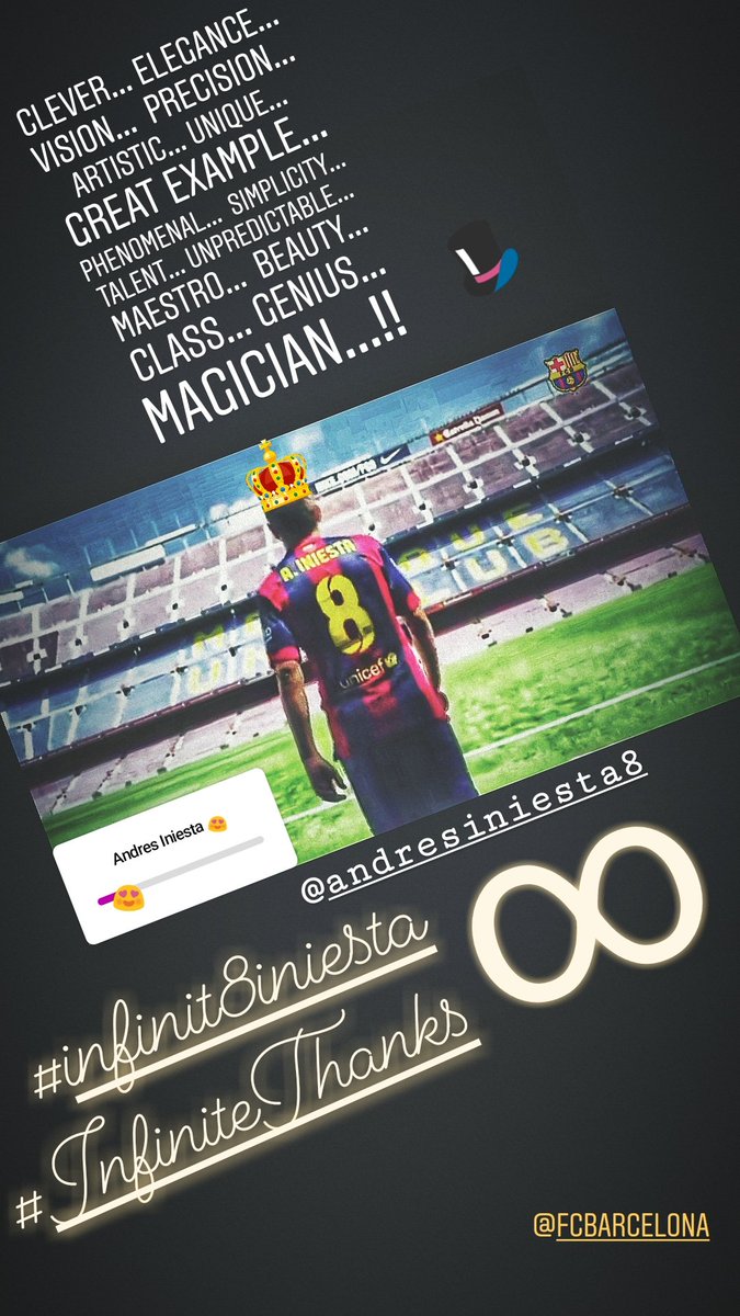 AnishPrabhakar5's tweet photo. More than a Player.. 😍 true legend...! 🙂 Hasta Siempre Andres Iniesta! #infinit8iniesta 8 ∞ #InfiniteThanks #GraciasIniesta Thank You.... https://t.co/lQT5jwjNjH