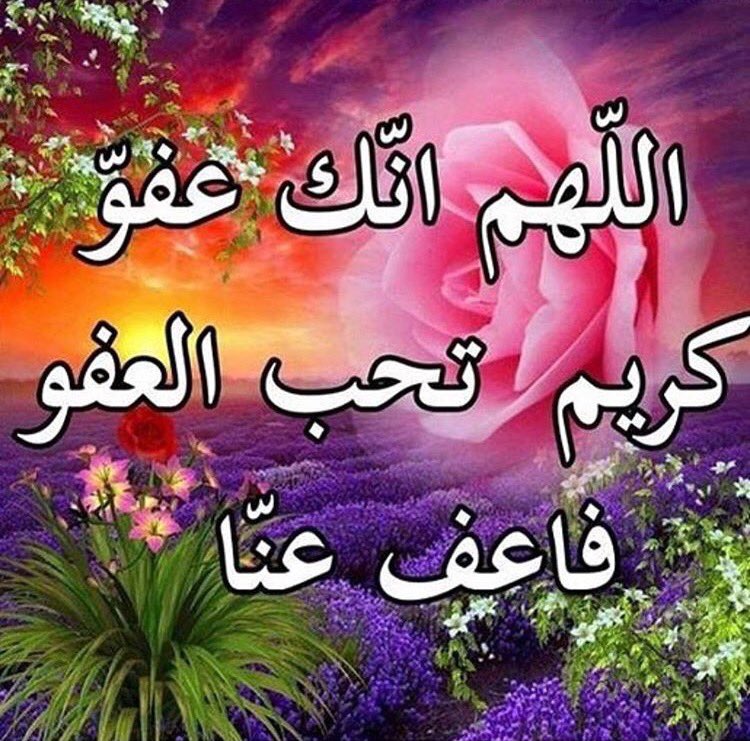اللهم إنّك عفوّ كريمٍ تحب العفو فأعف عنّا 🌧🌹