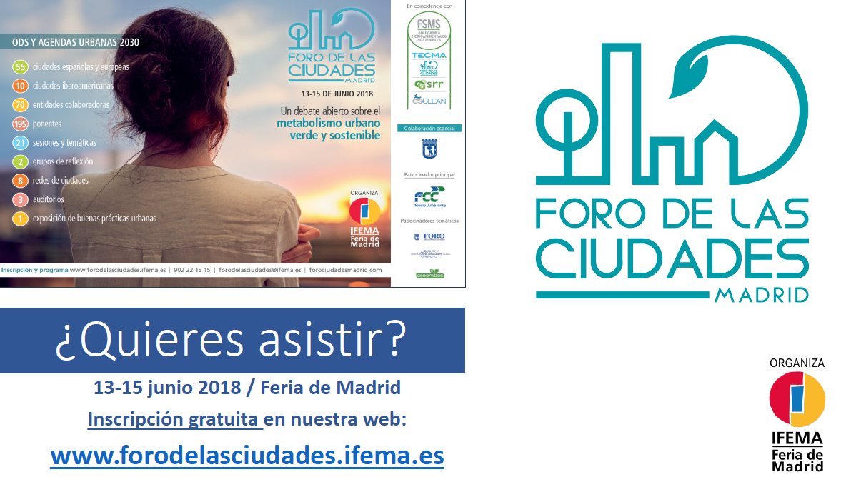 forociudadesmad's tweet photo. Debate y buenas prácticas en torno a la ciudad sostenible, habitable, innovadora e inclusiva. #forociudadesmadrid 13-15 junio en @feriademadrid Inscripción gratuita ¿Te esperamos!  https://t.co/xaw6mG7P7F https://t.co/khUzcm1mGf