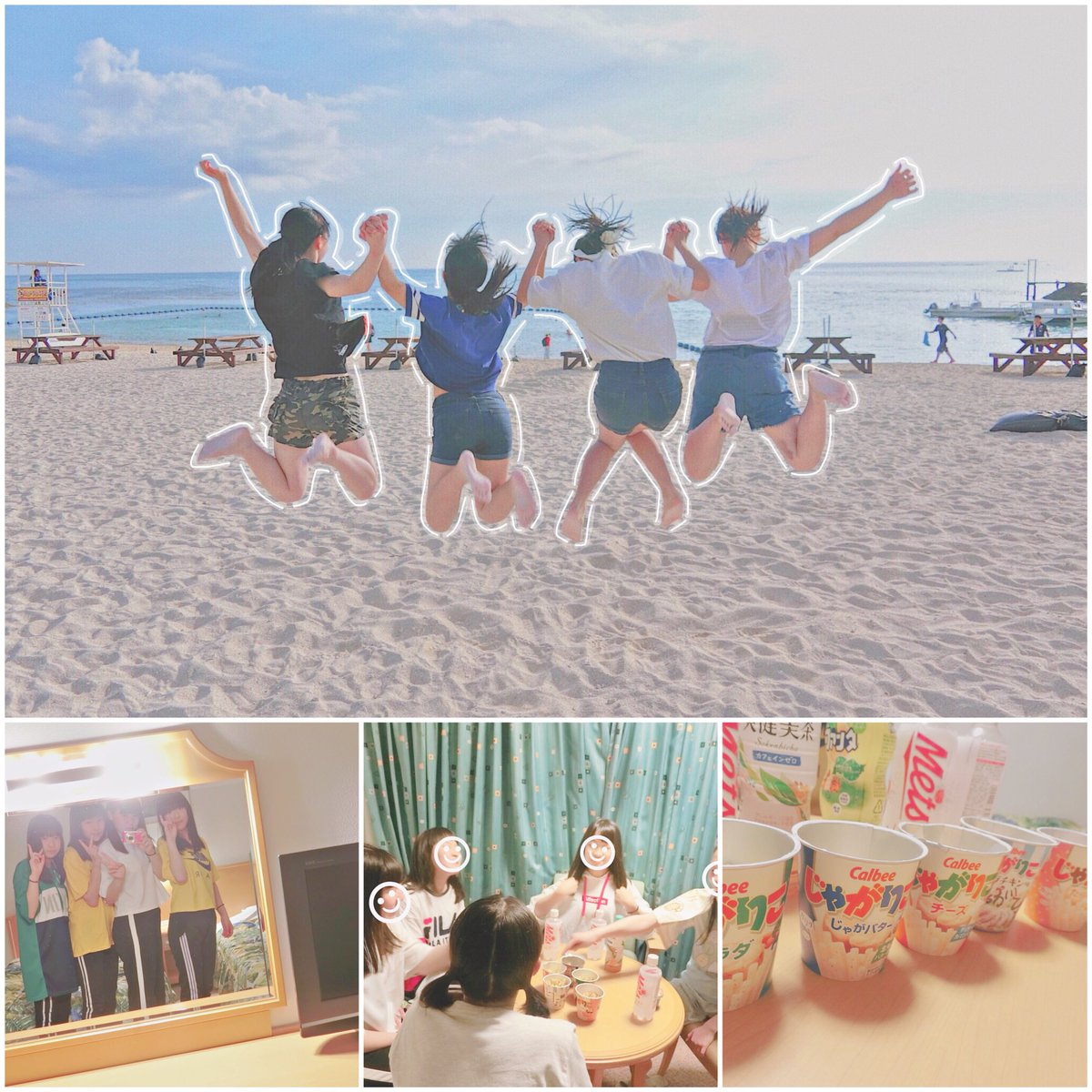 R__dragon_88's tweet photo. ５．１６~５．１８
🌺修学旅行～in OKINAWA🌺

もーほんっっまに沖縄最高😂
民泊の人も優しすぎやし
海綺麗やし4人全部一緒で
おもろすぎたし😳❤️
利きじゃがりこもおもろかったで😂

一生に一回の修学旅行
ほんまにたのしかったです✌🏼️♡
いい思い出ができました📷💭💓 https://t.co/cOtxwZsECo