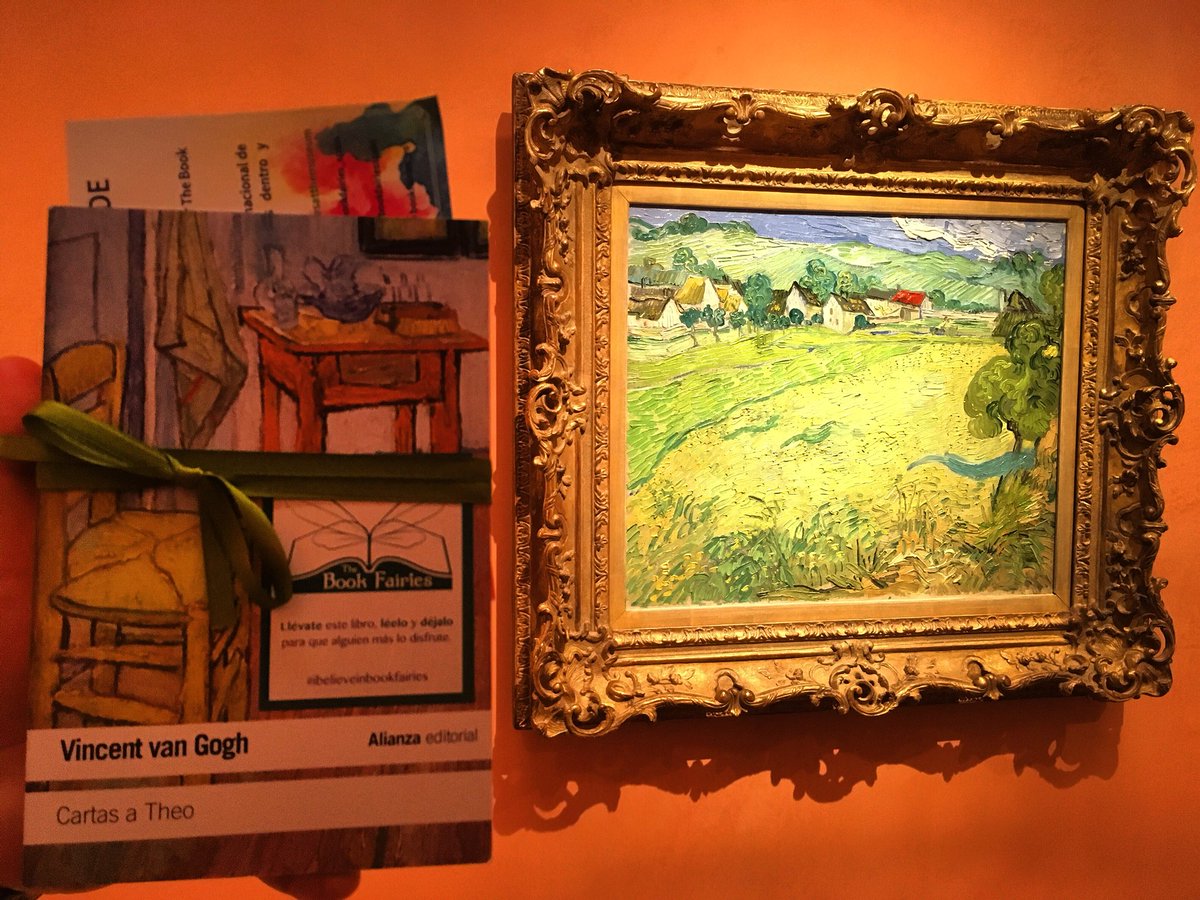 bookfairies_mad's tweet photo. “Cartas a Theo”, uno de nuestros libros favoritos, se queda al lado de ‘Les Vessenots en Auvers’ de Vincent van Gogh en el @museothyssen 🏛  #ibelieveinbookfairies #fairiesatthemuseum #MuseoThyssen #CartasATheo #VanGogh https://t.co/U4PocQGb9S