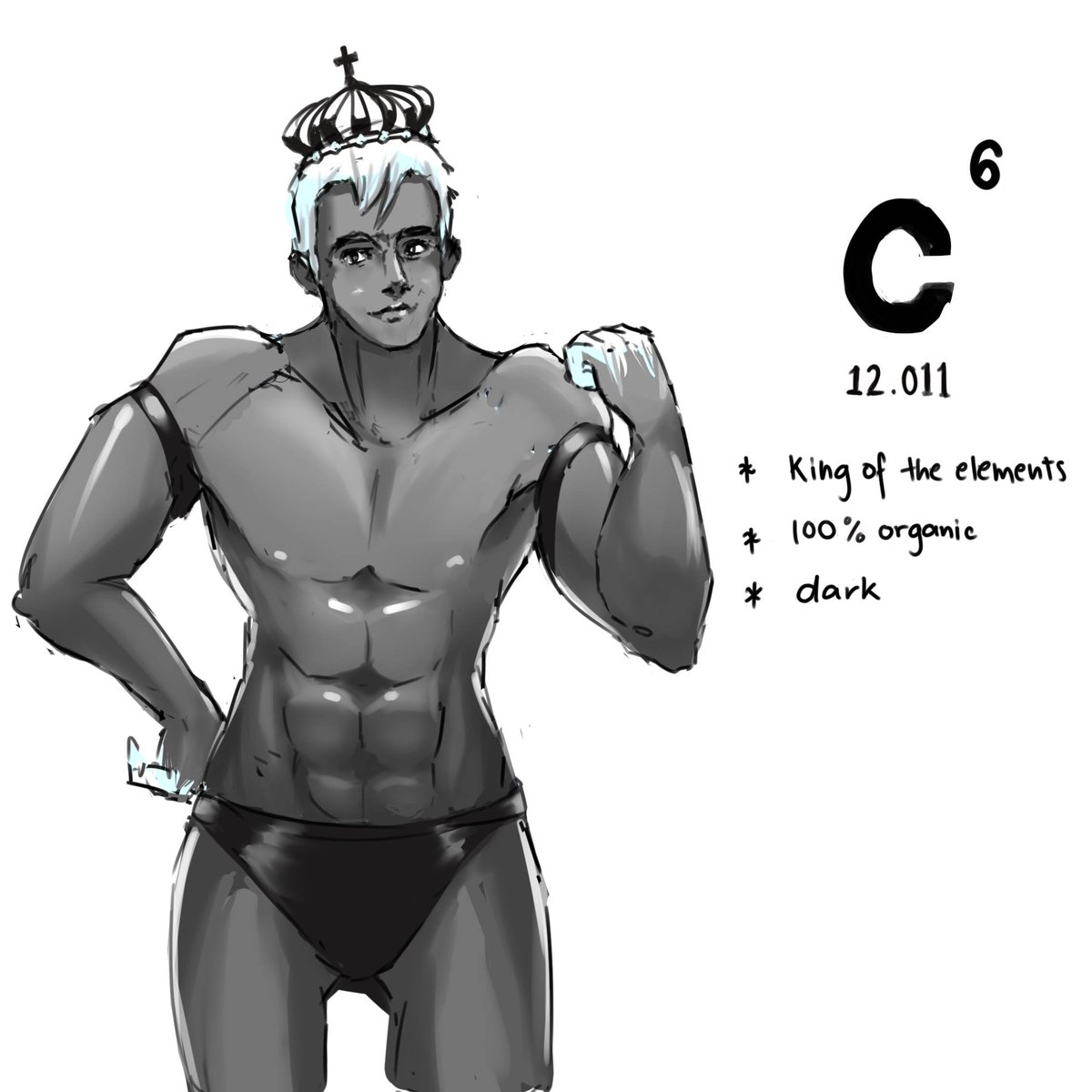 The metals are girls, so nonmetals are boys! so here's Carbon:* king of the elements* 100% organic* dark #oneelementperworkout