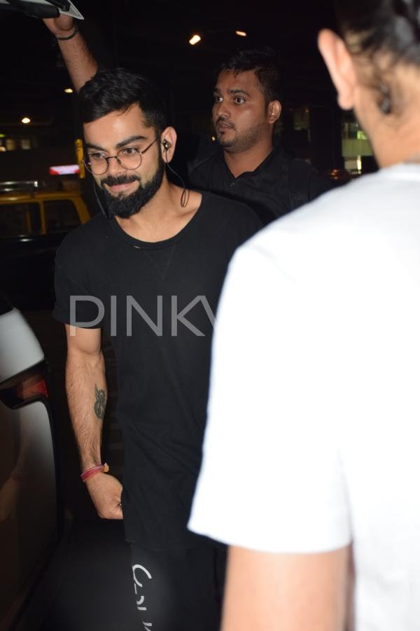 ViratGang's tweet photo. [PICS] [EXCLUSIVE] @imVkohli's arrival at @CSIAMumbai last night. (Pic Courtesy: @pinkvilla) @PUMA @pumacricket #ComeOutAndPlay #One8Crew #VGVK18FC https://t.co/hAj8bkwp0J