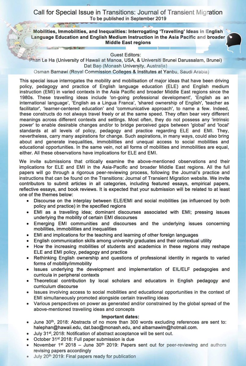 Dr Cora Lingling Xu许玲玲博士 (@coralinglingxu) on Twitter photo CFP. @johannalwaters @rise17 <a href="/ResearchCGHE/">Centre for Global Higher Education</a> <a href="/KeeleEdu/">Education at Keele</a> <a href="/uhmanoa/">University of Hawaii at Manoa</a> <a href="/HayesAneta/">Aneta Hayes</a> <a href="/anesa/">Anesa Hosein</a> <a href="/fersacambridge/">FERSA</a> <a href="/OnEd_Journal/">On Education</a> @tania_dsc CFP. @johannalwaters @rise17 <a href="/ResearchCGHE/">Centre for Global Higher Education</a> <a href="/KeeleEdu/">Education at Keele</a> <a href="/uhmanoa/">University of Hawaii at Manoa</a> <a href="/HayesAneta/">Aneta Hayes</a> <a href="/anesa/">Anesa Hosein</a> <a href="/fersacambridge/">FERSA</a> <a href="/OnEd_Journal/">On Education</a> @tania_dsc