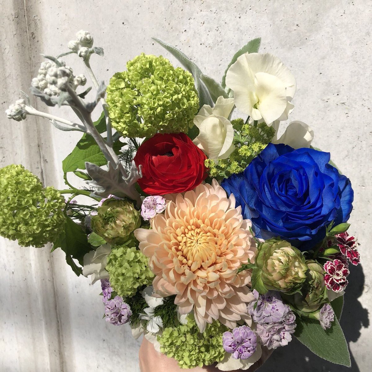 フラワーリトル 5 花教室 ラナンキュラス バラ マム シルキーガール スプレーバラ エルヴァレンジ スノーボール ナデシコ スイートピー スノーボール ダスティーミラー ラムズイヤー ツリーファン