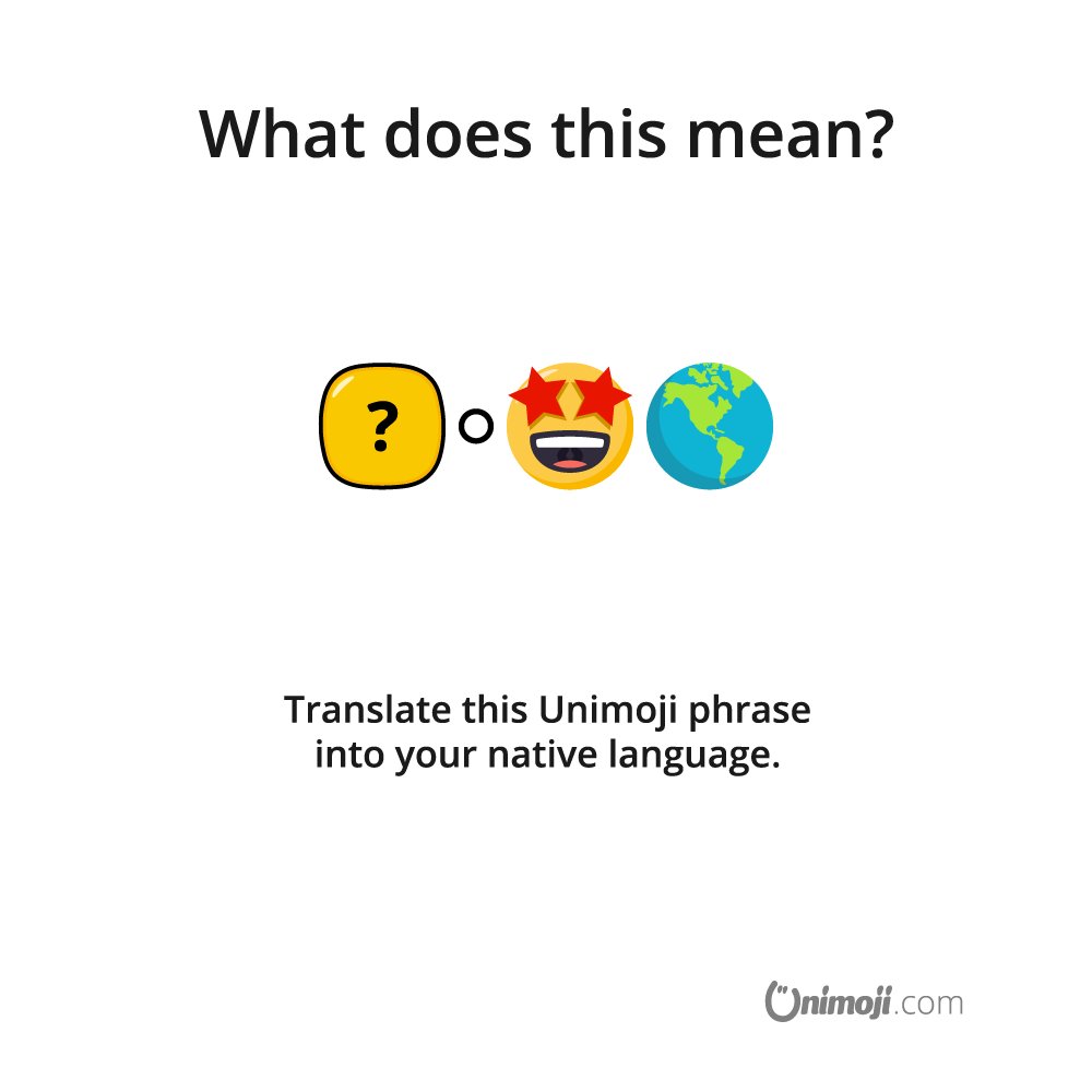 unimoji's tweet image. What does this Unimoji phrase mean? 🤔

is.gd/rkSbwF

#Unimoji #emojilanguage #phrasequiz #emojiphrases #universal #emoji #language #fun #emojiphrase #emojione #graphics #design #phrase #contest #competition #win #funny #emojis #think #penny #thinking #thought